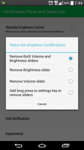 G2 Xposed status bar dropdown settings